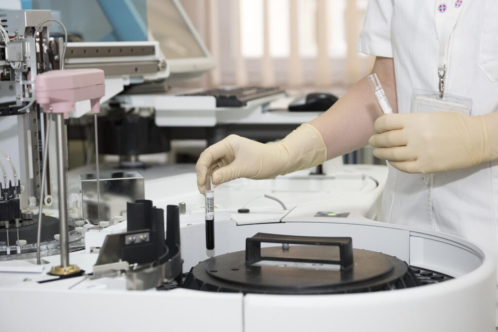 Research peptides quality testing in laboratory environment